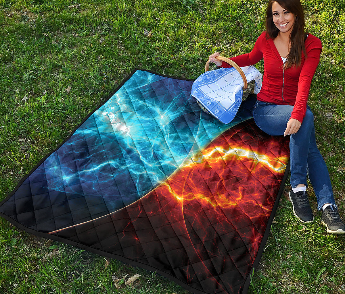 Fire And Ice Energy Print Quilt