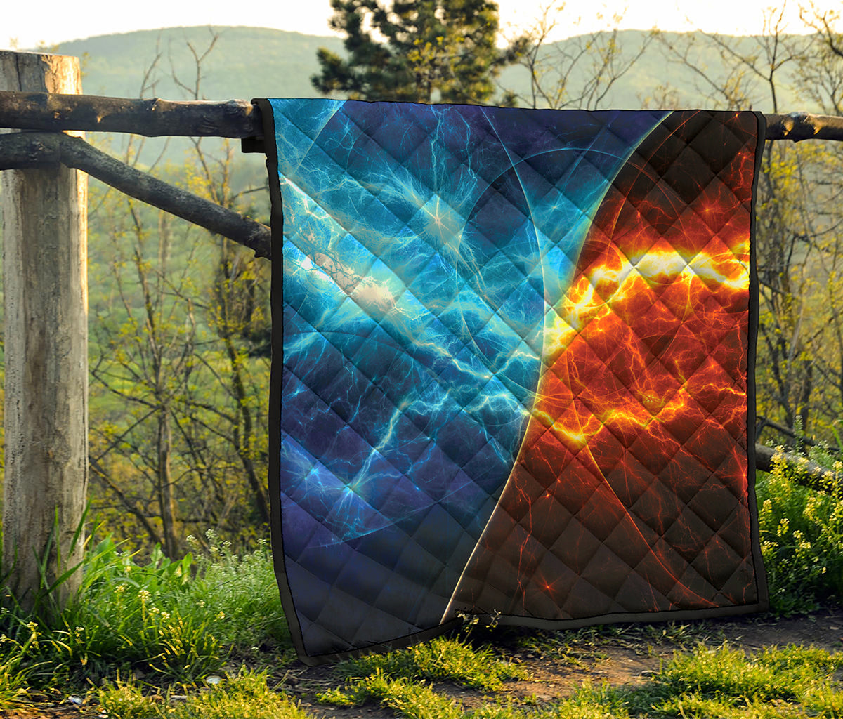 Fire And Ice Energy Print Quilt