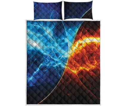 Fire And Ice Energy Print Quilt Bed Set