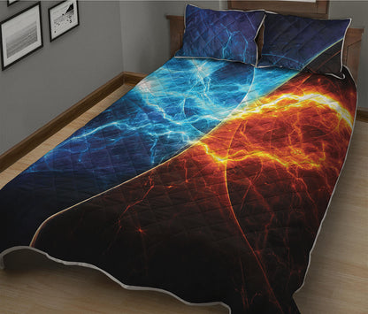 Fire And Ice Energy Print Quilt Bed Set