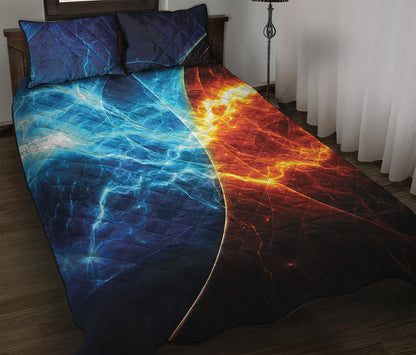 Fire And Ice Energy Print Quilt Bed Set