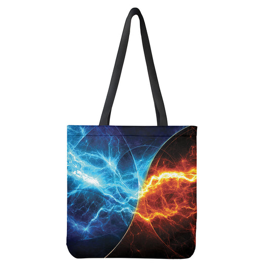 Fire And Ice Energy Print Tote Bag