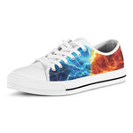 Fire And Ice Energy Print White Low Top Shoes
