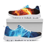 Fire And Ice Energy Print White Sneakers
