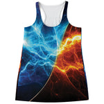 Fire And Ice Energy Print Women's Racerback Tank Top