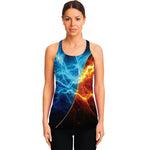 Fire And Ice Energy Print Women's Racerback Tank Top