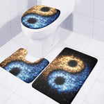 Fire And Ice Sparkle Yin Yang Print 3 Piece Bath Mat Set