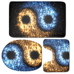 Fire And Ice Sparkle Yin Yang Print 3 Piece Bath Mat Set