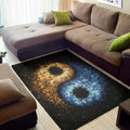 Fire And Ice Sparkle Yin Yang Print Floor Mat