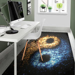 Fire And Ice Sparkle Yin Yang Print Area Rug