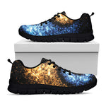 Fire And Ice Sparkle Yin Yang Print Black Sneakers