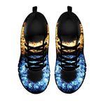 Fire And Ice Sparkle Yin Yang Print Black Sneakers