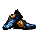 Fire And Ice Sparkle Yin Yang Print Black Sneakers