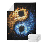 Fire And Ice Sparkle Yin Yang Print Blanket