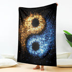 Fire And Ice Sparkle Yin Yang Print Blanket