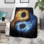 Fire And Ice Sparkle Yin Yang Print Blanket