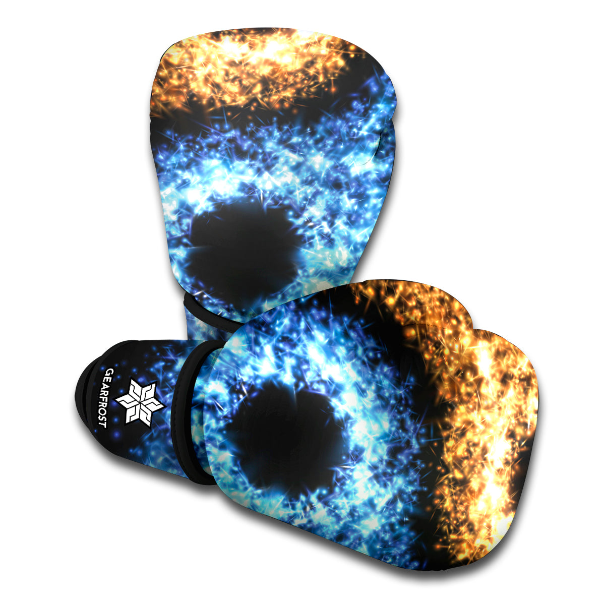 Fire And Ice Sparkle Yin Yang Print Boxing Gloves Gearfrost