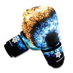 Fire And Ice Sparkle Yin Yang Print Boxing Gloves