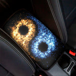 Fire And Ice Sparkle Yin Yang Print Car Center Console Cover