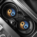 Fire And Ice Sparkle Yin Yang Print Car Coasters
