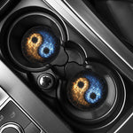 Fire And Ice Sparkle Yin Yang Print Car Coasters