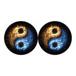 Fire And Ice Sparkle Yin Yang Print Car Coasters