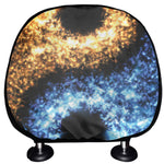 Fire And Ice Sparkle Yin Yang Print Car Headrest Covers