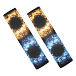 Fire And Ice Sparkle Yin Yang Print Car Seat Belt Covers