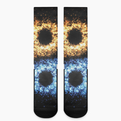 Fire And Ice Sparkle Yin Yang Print Crew Socks