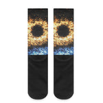 Fire And Ice Sparkle Yin Yang Print Crew Socks