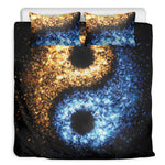 Fire And Ice Sparkle Yin Yang Print Duvet Cover Bedding Set