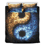 Fire And Ice Sparkle Yin Yang Print Duvet Cover Bedding Set
