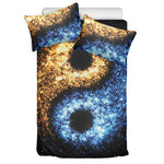 Fire And Ice Sparkle Yin Yang Print Duvet Cover Bedding Set