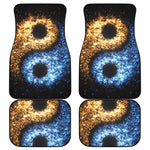 Fire And Ice Sparkle Yin Yang Print Front and Back Car Floor Mats