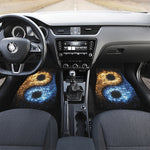 Fire And Ice Sparkle Yin Yang Print Front and Back Car Floor Mats
