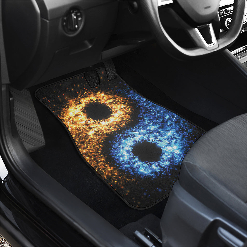 Fire And Ice Sparkle Yin Yang Print Front Car Floor Mats