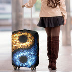 Fire And Ice Sparkle Yin Yang Print Luggage Cover