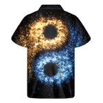 Fire And Ice Sparkle Yin Yang Print Men's Short Sleeve Shirt