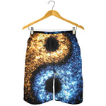 Fire And Ice Sparkle Yin Yang Print Men's Shorts