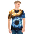 Fire And Ice Sparkle Yin Yang Print Men's T-Shirt