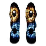 Fire And Ice Sparkle Yin Yang Print Muay Thai Shin Guard