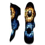 Fire And Ice Sparkle Yin Yang Print Muay Thai Shin Guard
