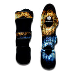 Fire And Ice Sparkle Yin Yang Print Muay Thai Shin Guard