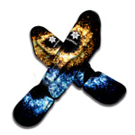 Fire And Ice Sparkle Yin Yang Print Muay Thai Shin Guard