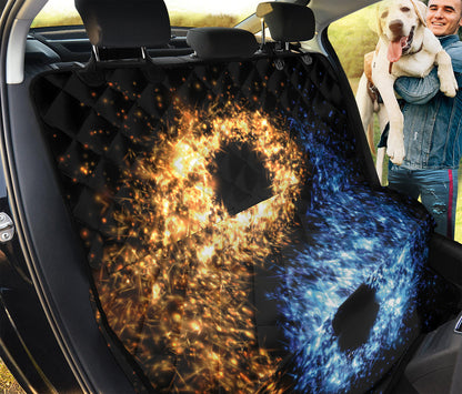 Fire And Ice Sparkle Yin Yang Print Pet Car Back Seat Cover