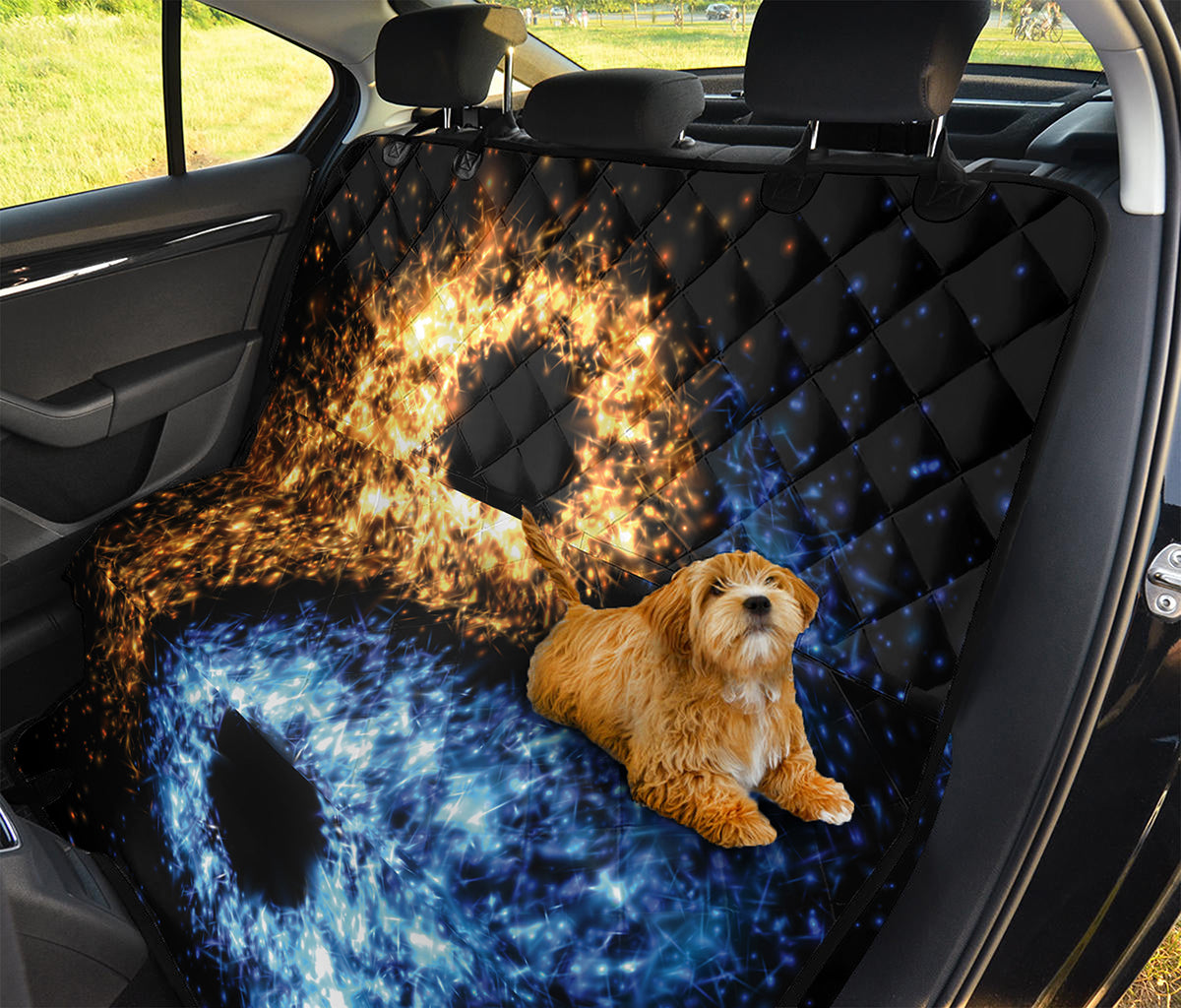 Fire And Ice Sparkle Yin Yang Print Pet Car Back Seat Cover
