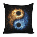 Fire And Ice Sparkle Yin Yang Print Pillow Cover