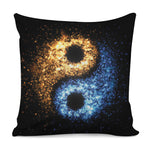 Fire And Ice Sparkle Yin Yang Print Pillow Cover