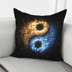 Fire And Ice Sparkle Yin Yang Print Pillow Cover