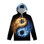 Fire And Ice Sparkle Yin Yang Print Pullover Hoodie